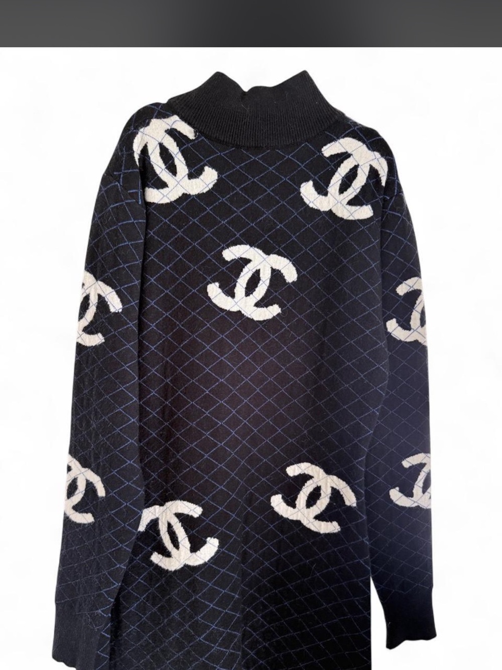 CHANEL Black Quilted Logo-Print Jumpsuit - Picture 6 of 10